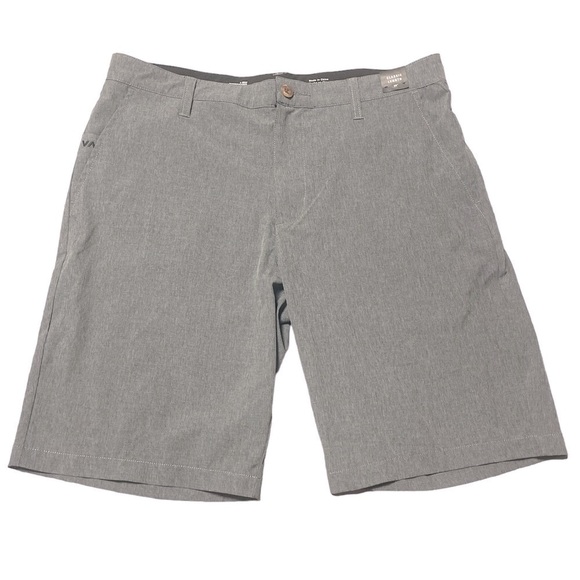 RVCA Classic Length 20” Four Way Performance Stretch Gray Shorts Size 34 - Picture 1 of 7